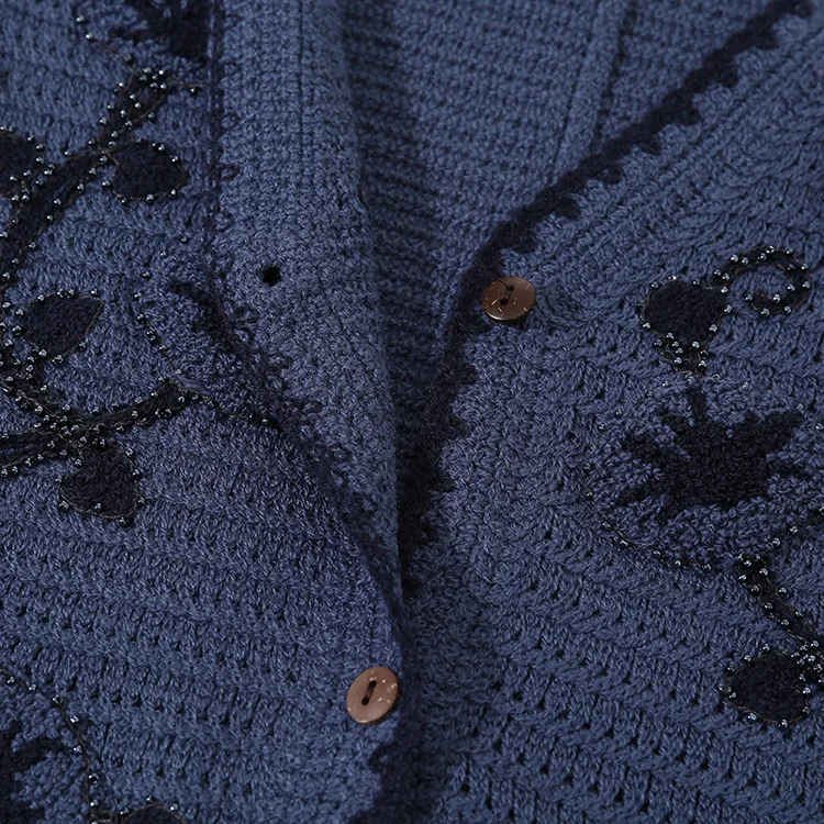 Navy Crochet Vest - FM0102000122