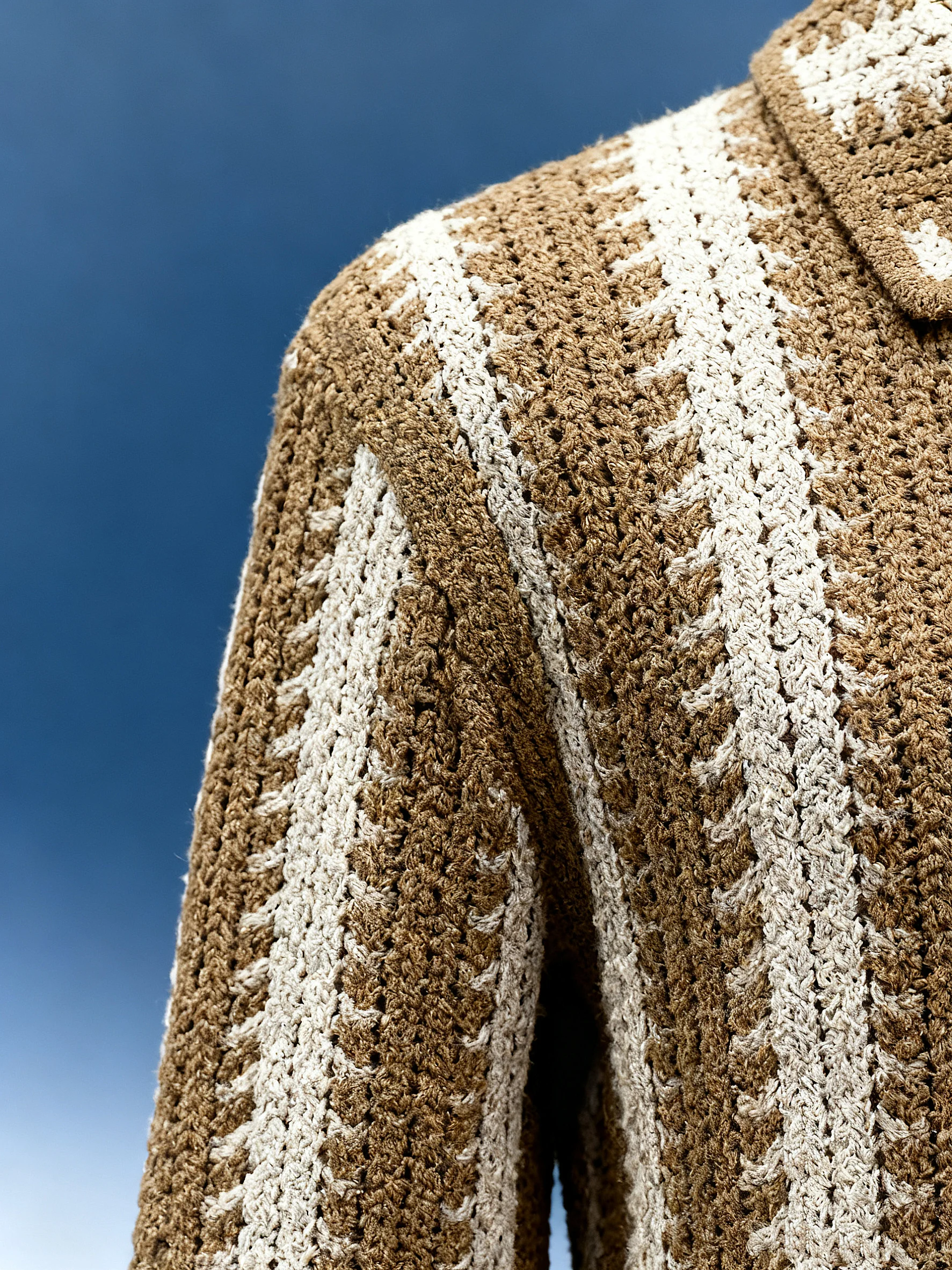 Men's Color Block Crochet Polo - FM0101000047