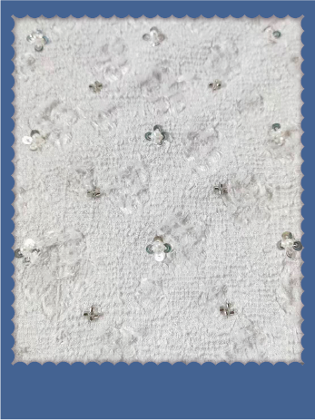 Blue Flower/Bird Embroidered Knit Top - BT2503051