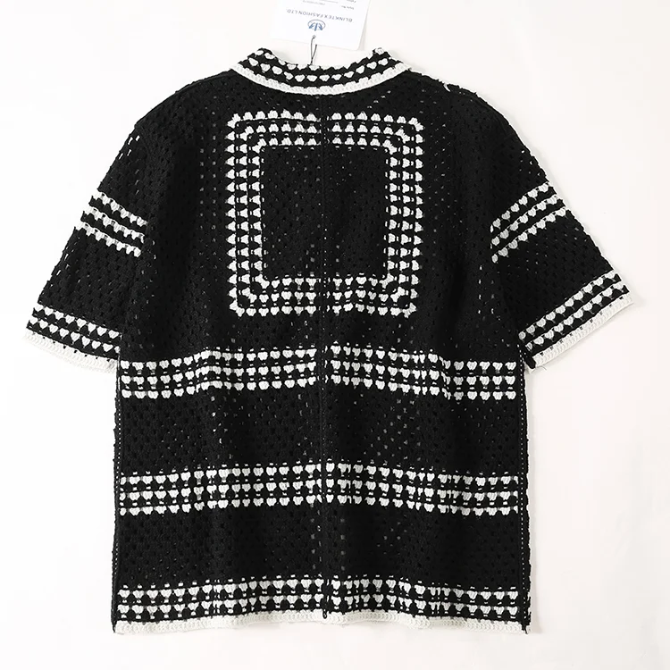 Men's Striped Crochet Polo - FM0101000019