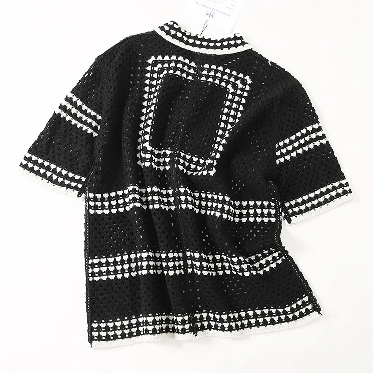 Men's Striped Crochet Polo - FM0101000019