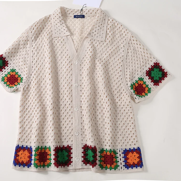 Men's Zig-Zag Crochet Polo - FM0101000027