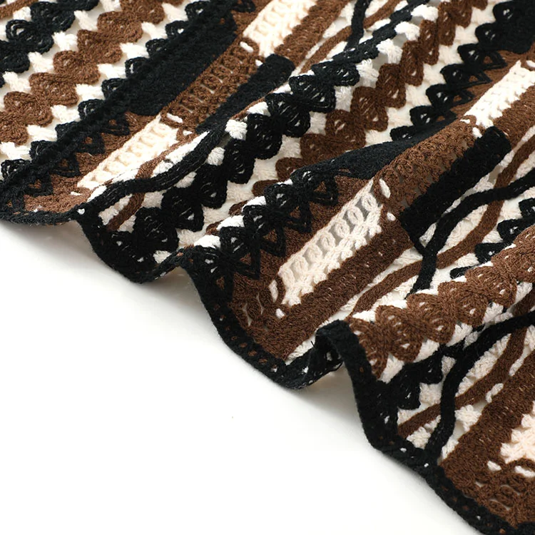 Men's Multi-Texture Stripe Crochet Shirt - FM0101000033