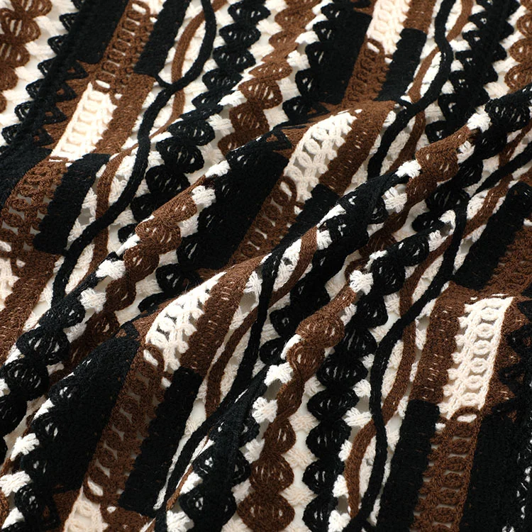 Men's Multi-Texture Stripe Crochet Shirt - FM0101000033