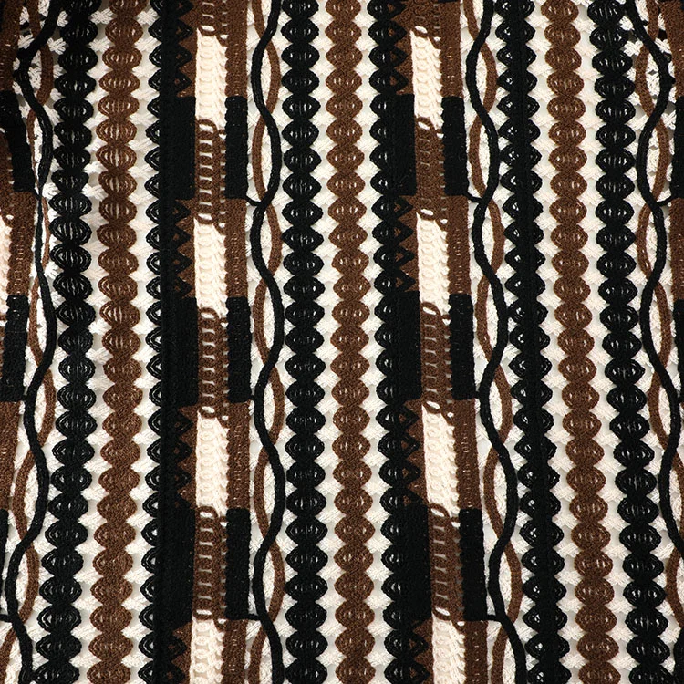 Men's Multi-Texture Stripe Crochet Shirt - FM0101000033