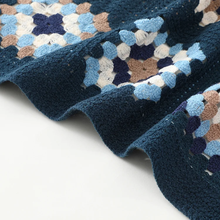 Men's Granny Square Crochet Shirt Jacket - FM0101000034