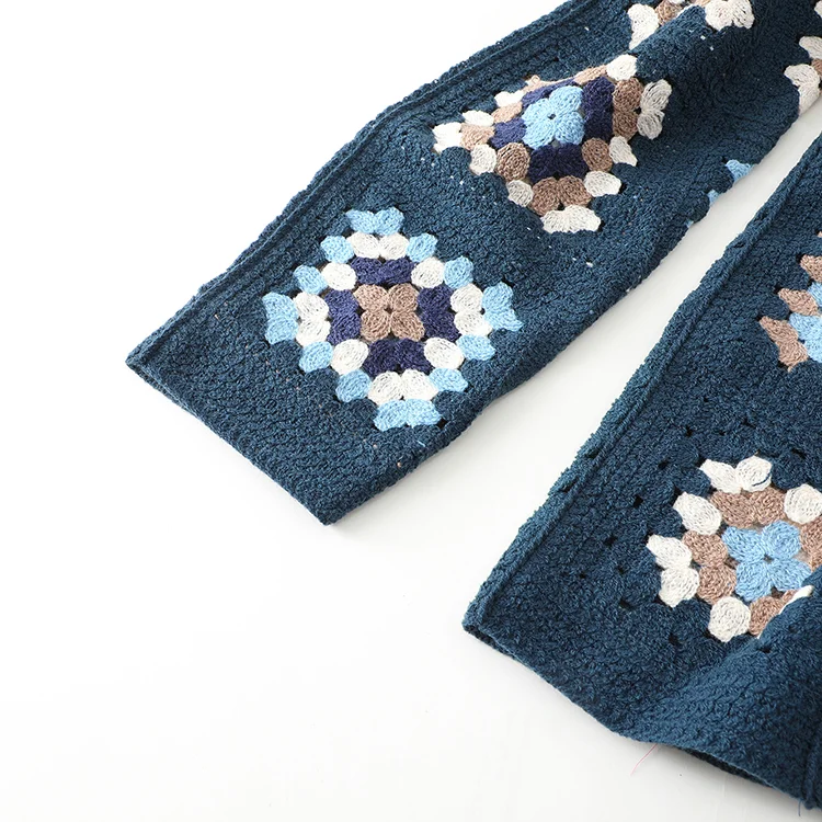 Men's Granny Square Crochet Shirt Jacket - FM0101000034