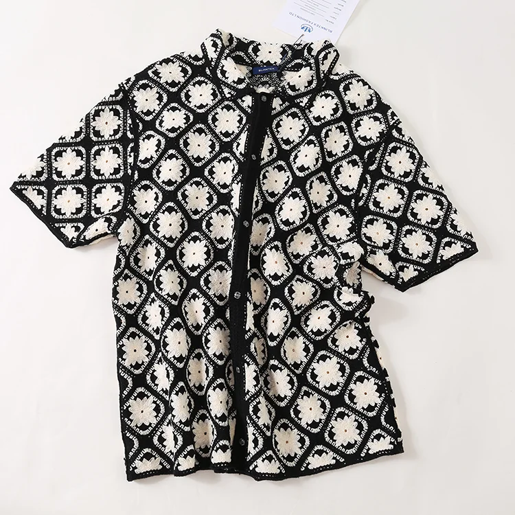 Men's Striped Crochet Polo - FM0101000050