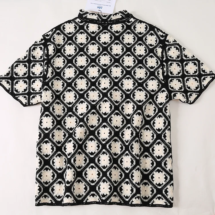 Men's Striped Crochet Polo - FM0101000050