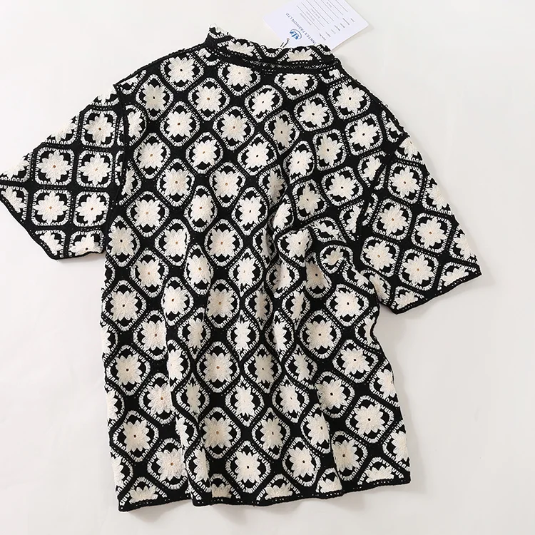 Men's Striped Crochet Polo - FM0101000050