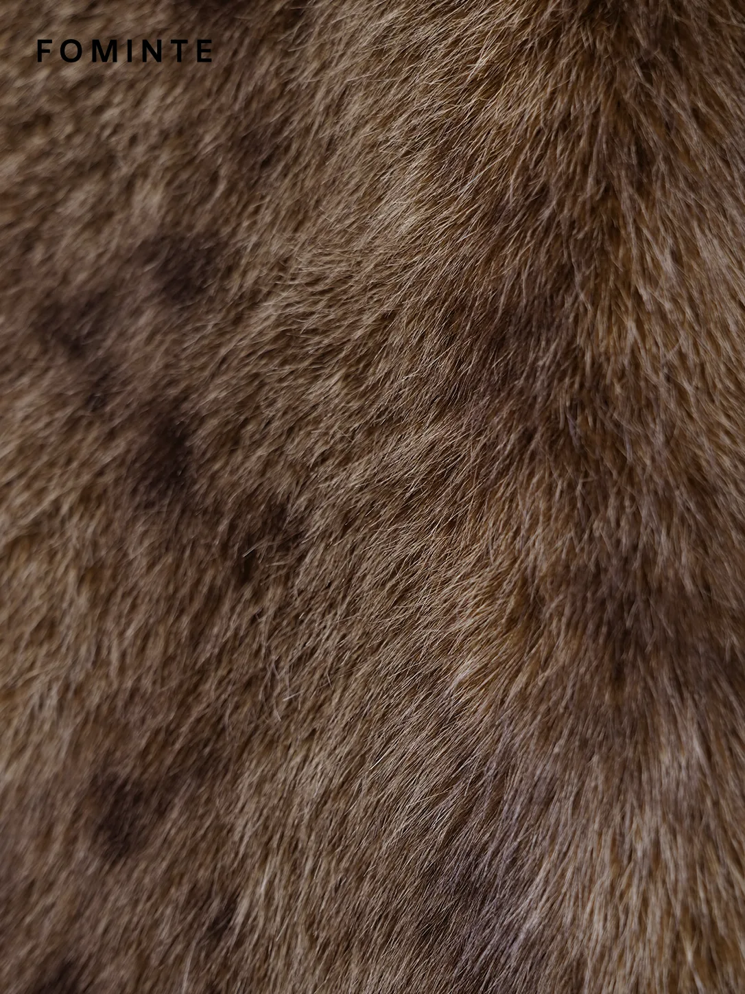 Brown Cropped Long-Pile Faux Fur Jacket