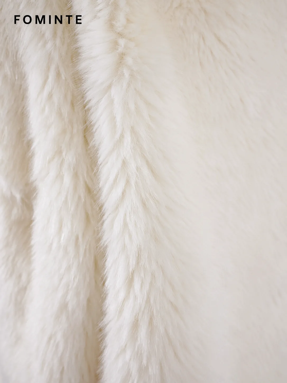 White Long-Pile Faux Fur Pocket Jacket Wholesale