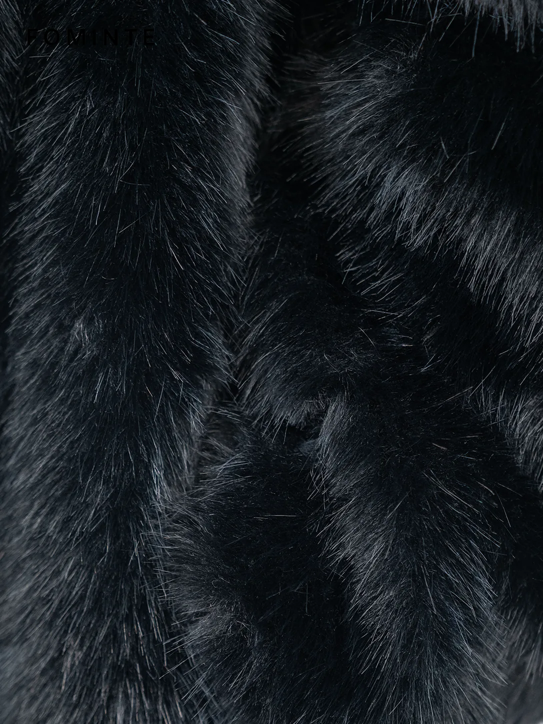 Black Long Faux Fur Coat Wholesale