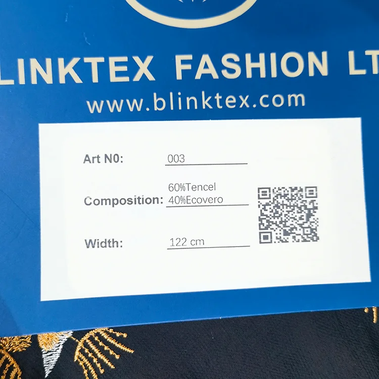 Regal Cherub Embroidered Tencel Ecovero Fabric - 003