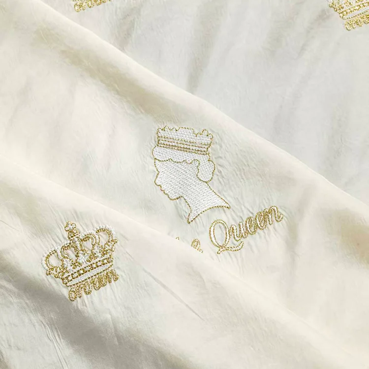 Royal Monogram Embroidery Fabric (65% Tencel) - 017-2
