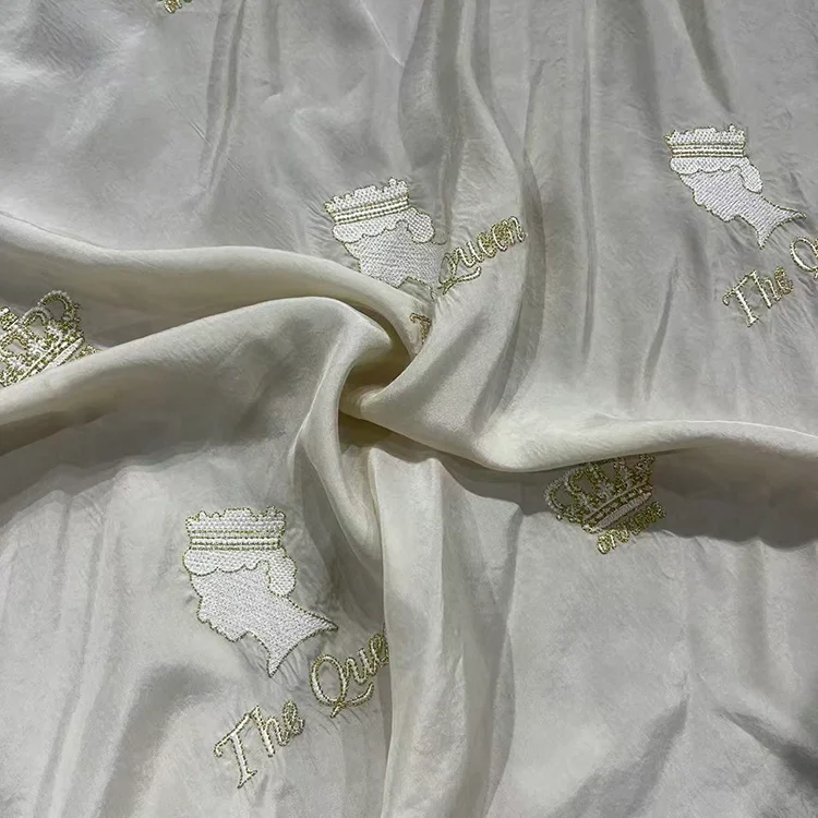 Royal Monogram Embroidery Fabric (65% Tencel) - 017-2