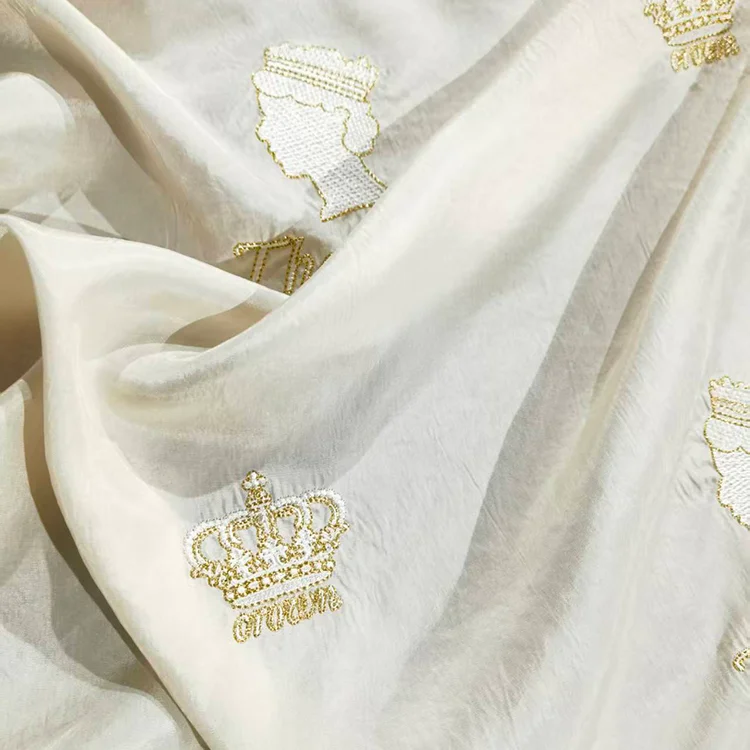 Royal Monogram Embroidery Fabric (65% Tencel) - 017-2