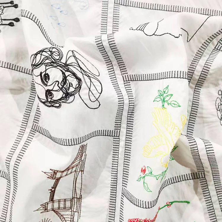 Literary Heritage Embroidery Tencel Fabric - 018-1