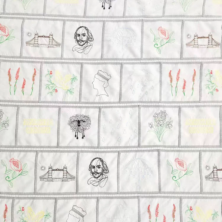 Literary Heritage Embroidery Tencel Fabric - 018-1
