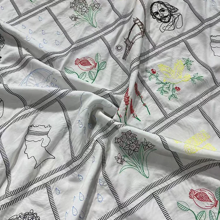 Literary Heritage Embroidery Tencel Fabric - 018-1