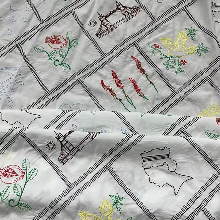 Literary Heritage Embroidery Tencel Fabric - 018-1