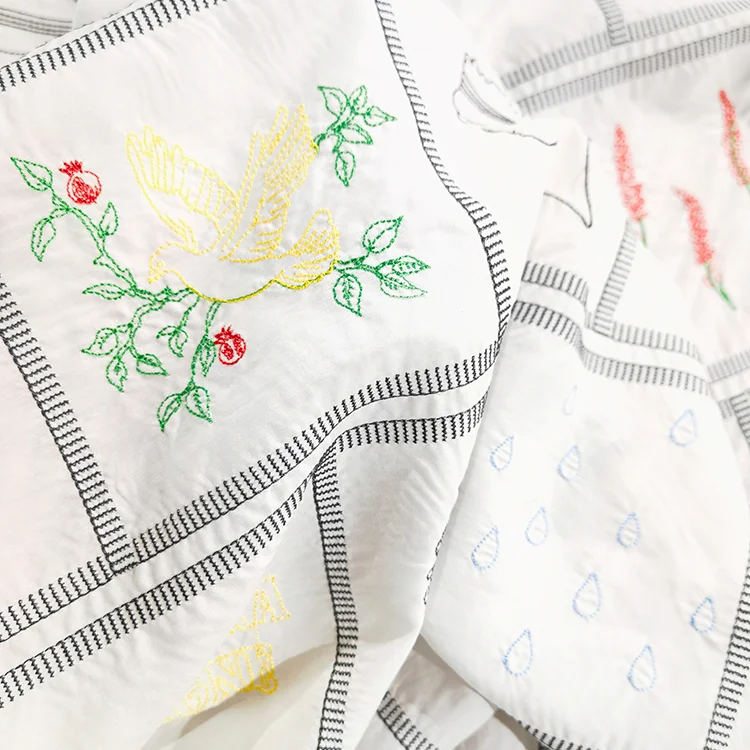 Literary Heritage Embroidery Tencel Fabric - 018-1