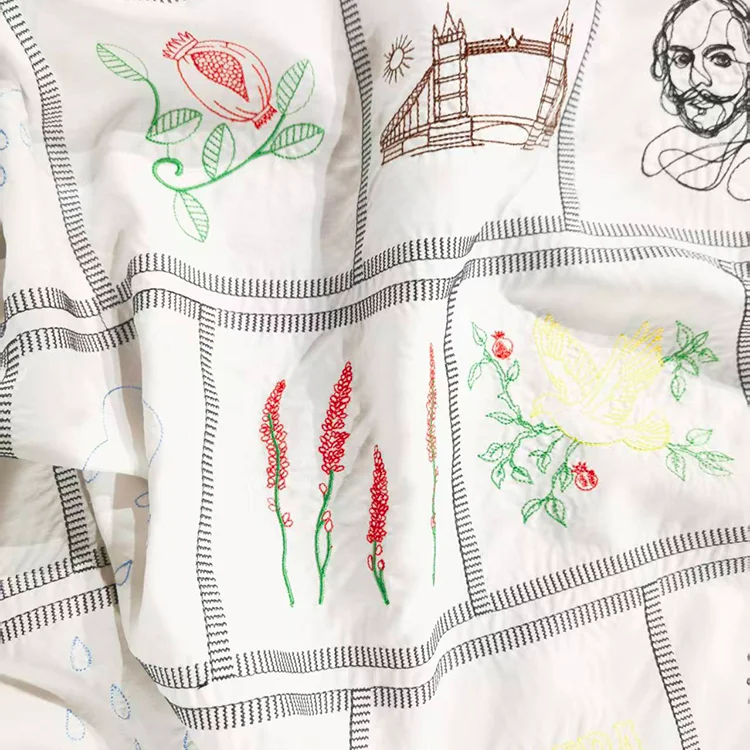 Literary Heritage Embroidery Tencel Fabric - 018-1