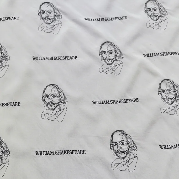 William Shakespeare Embroidery Tencel Fabric - 018-3
