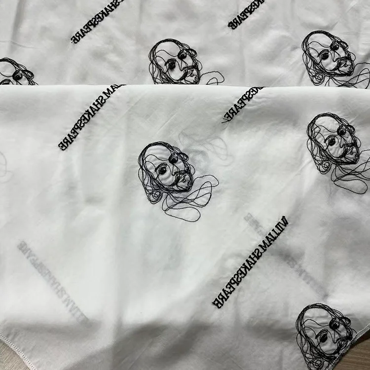 William Shakespeare Embroidery Tencel Fabric - 018-3