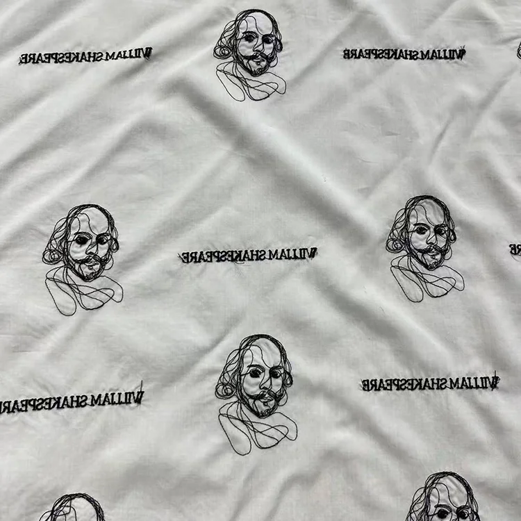 William Shakespeare Embroidery Tencel Fabric - 018-3