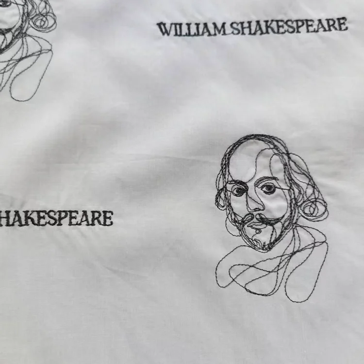 William Shakespeare Embroidery Tencel Fabric - 018-3