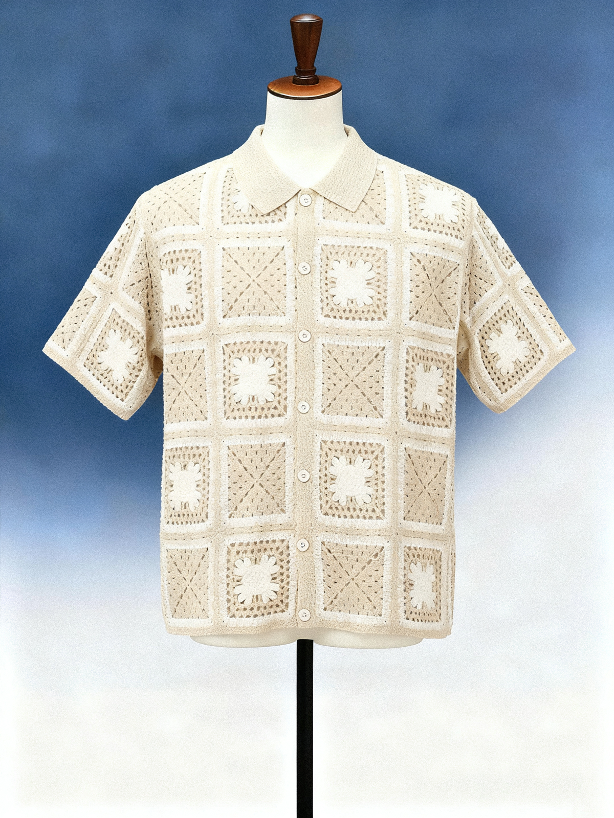 Men's Striped Crochet Sweater - FM0101000021