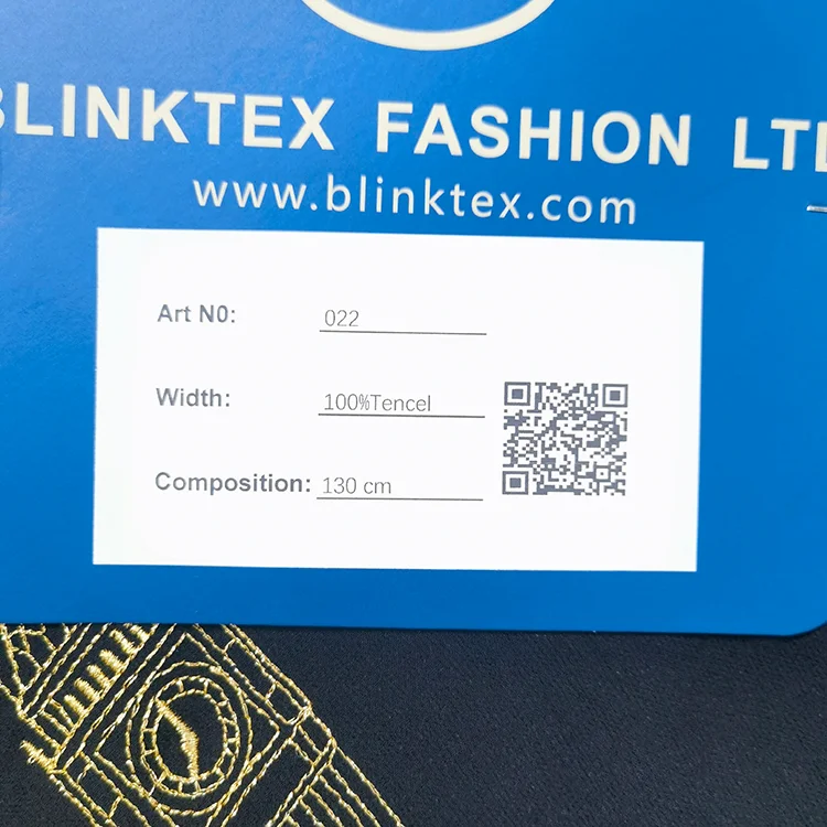 Big Ben Gold Embroidery Tencel Fabric - 022