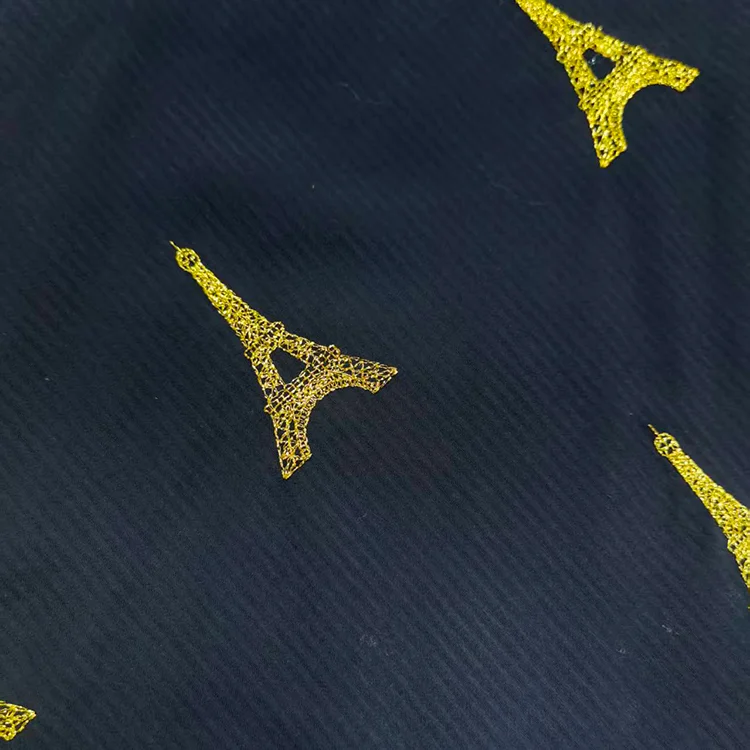 Pink/Red Floral Embroidered Striped Tencel - 027-1