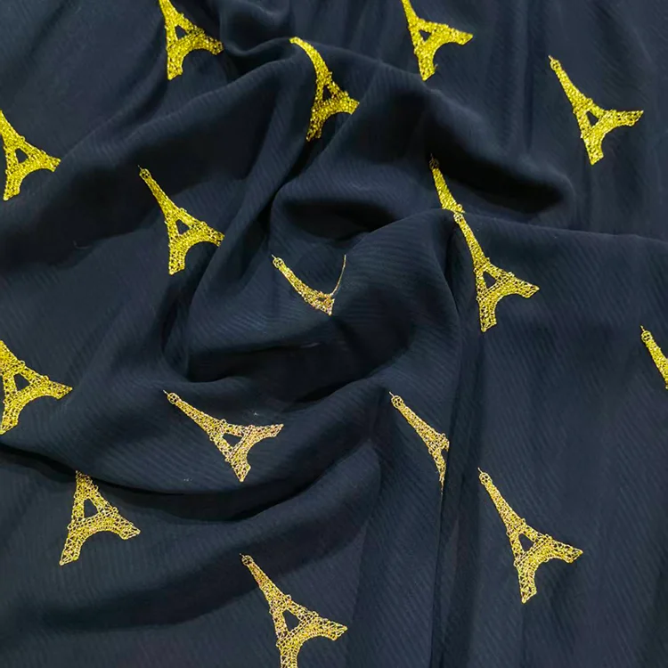 Pink/Red Floral Embroidered Striped Tencel - 027-1