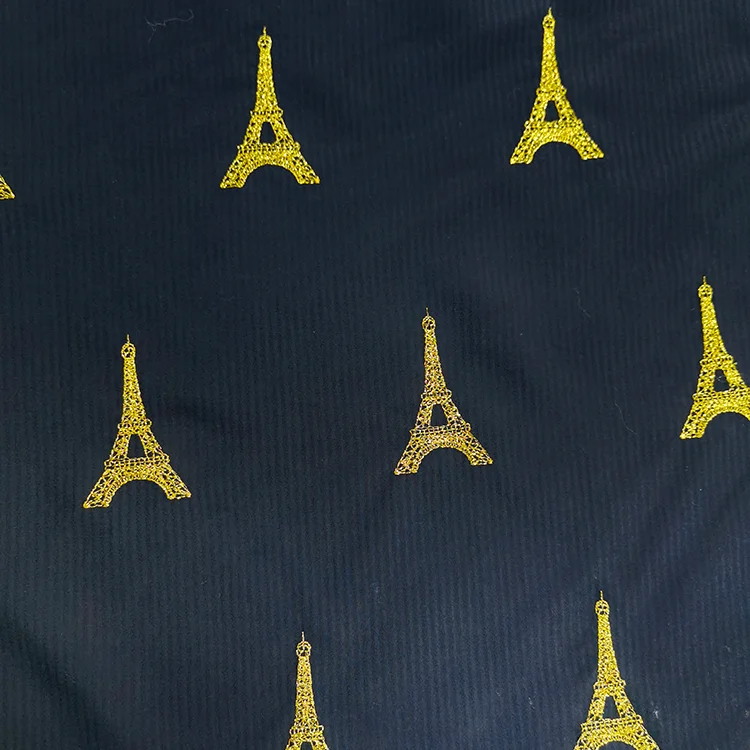 Pink/Red Floral Embroidered Striped Tencel - 027-1