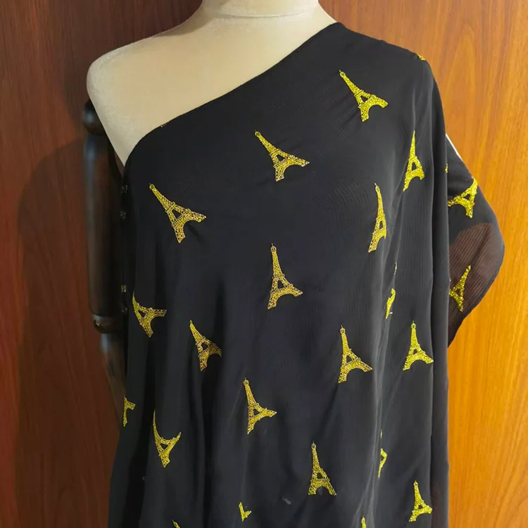 Pink/Red Floral Embroidered Striped Tencel - 027-1