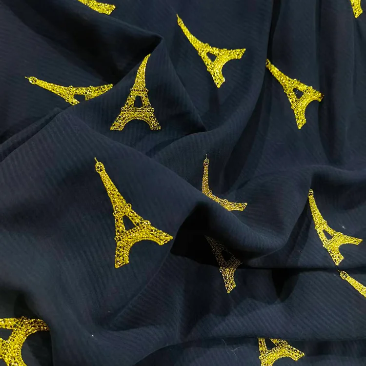 Pink/Red Floral Embroidered Striped Tencel - 027-1