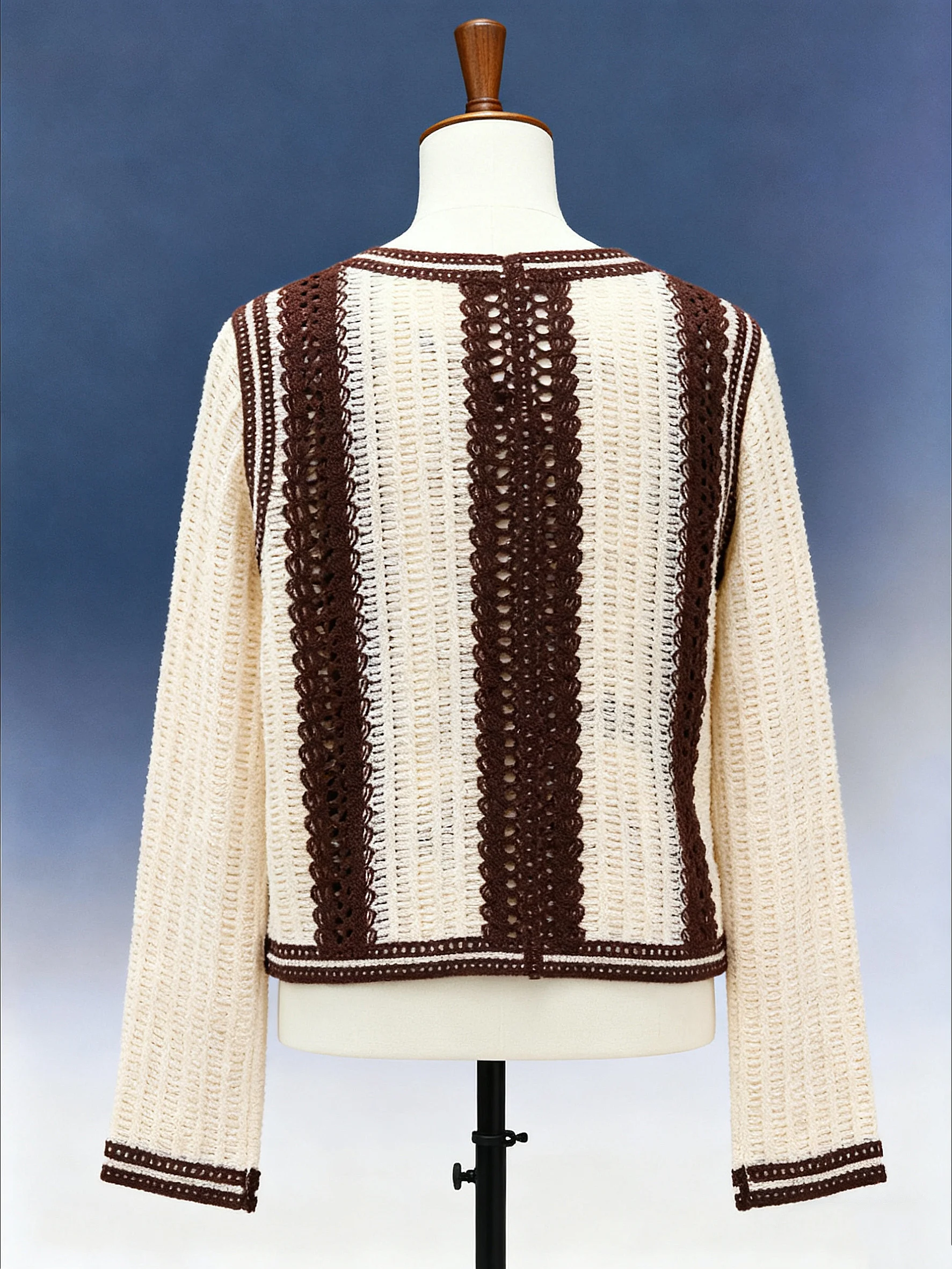 Floral Embroidered Crochet Cardigan - FM0102000041