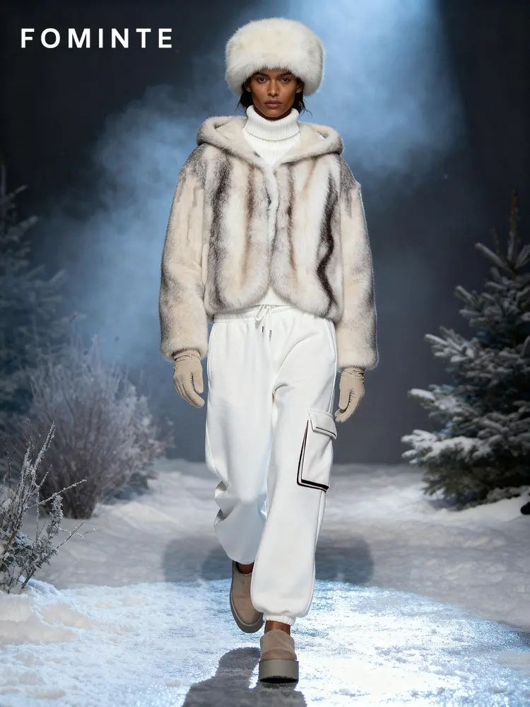 Wholesale Faux Fox Fur Hooded Jacket 