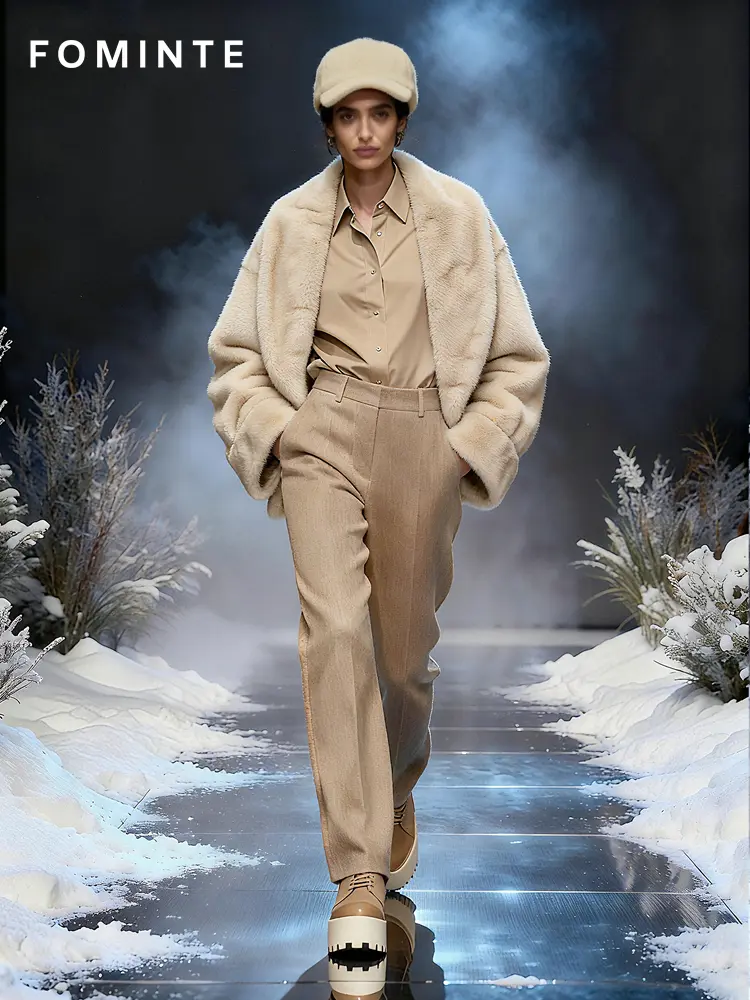 Wholesale Cropped Faux Fur Jacket - FM0202000060