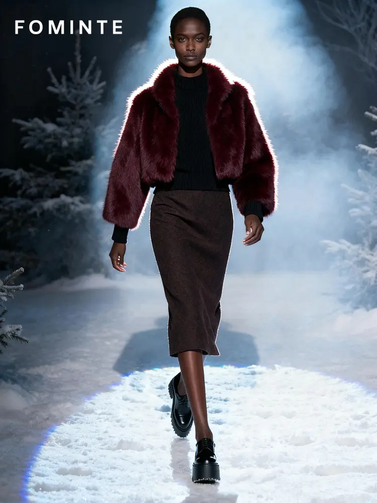 Wholesale Cropped Faux Mink Coat - FM0202000063