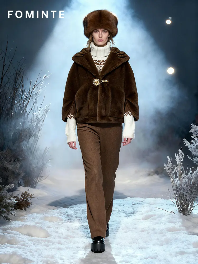 Wholesale Faux Mink Fur Shoulder Capelet - FM0202000066