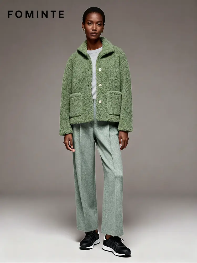 WholesaleFully Lined Sherpa Fleece Car Coat - FM0302000070