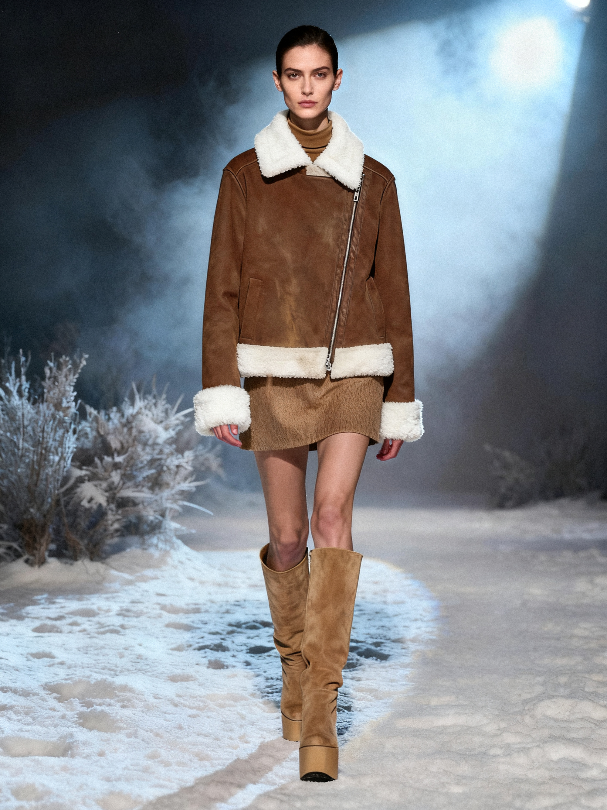 Faux Shearling Moto Jacket - FM0302000073