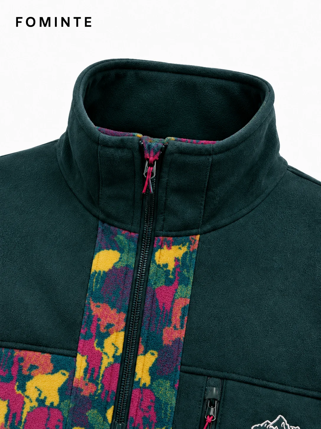 Fleece Outdoor Spliced Stand Collar Pullover - All-Over Print Wholesale Custom Sportswear - FM0801000411-6