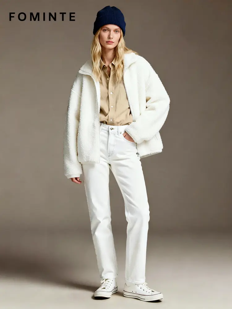 WholesaleHigh-Pile Sherpa Fleece Stand-Collar Jacket - FM0302000086