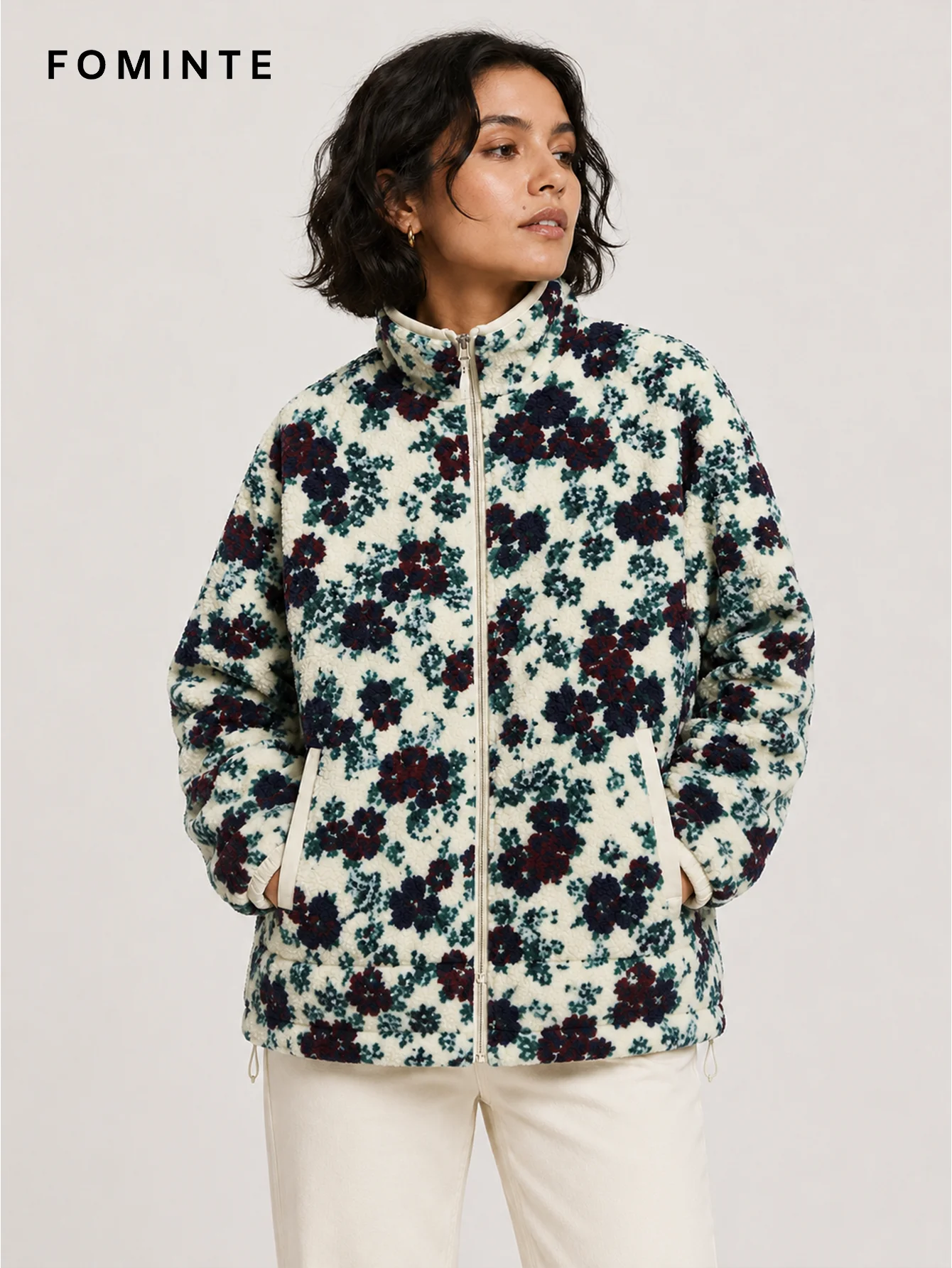 Fleece High Collar Full-Zip Jacket - All-Over Print Wholesale Custom Sportswear - FM0801000413-3