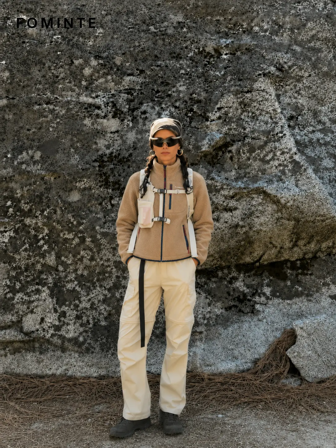 Men's Khaki Brown Contrast Panel Outdoor Softshell Jacket