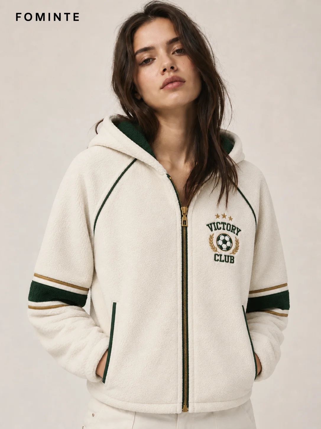 Fleece Hooded Cardigan - Solid Color Wholesale Custom Sportswear - FM0802000404-3